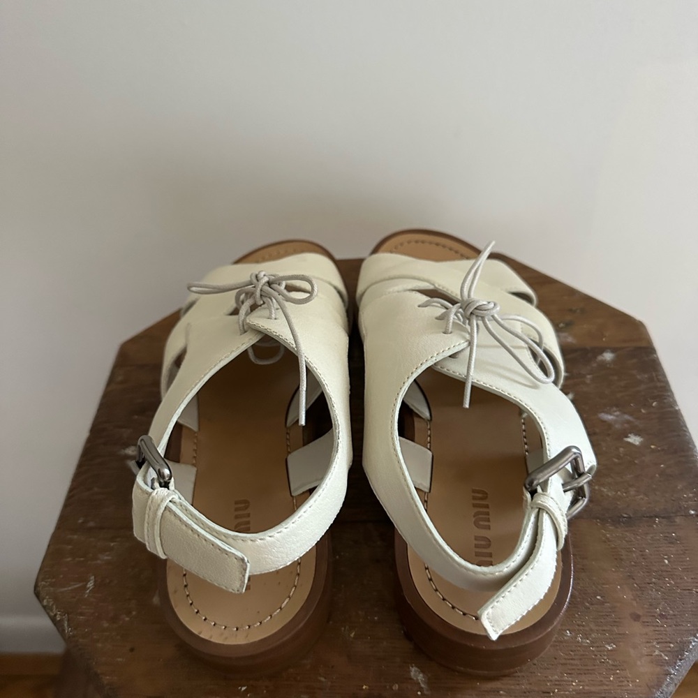 Miu Miu Women's Cream Sandals NWOT - Picture 5 of 6